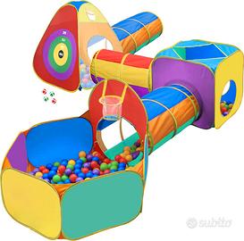 Tenda gioco con tunnel e vasche, palline incluse