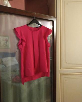 blusa smanicata fucsia
