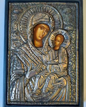 Icona Bizantina Greca in Argento 950