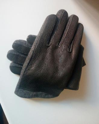 Guanti uomo in pelle e lana tg. S