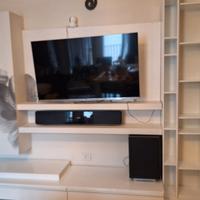 MOBILE SOGGIORNO LEGNO MASSELLO BIANCO 3 MT