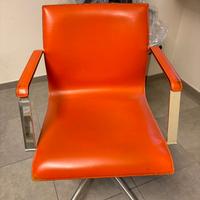 SEDIE ROTELLE UFFICIO CUOIO ARANCIONI