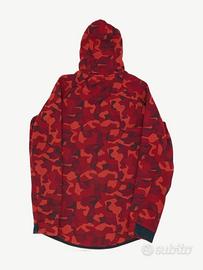 Nike Tech Fleece felpa zip cappuccio camo rossa
