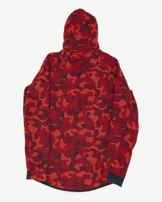 Nike Tech Fleece felpa zip cappuccio camo rossa