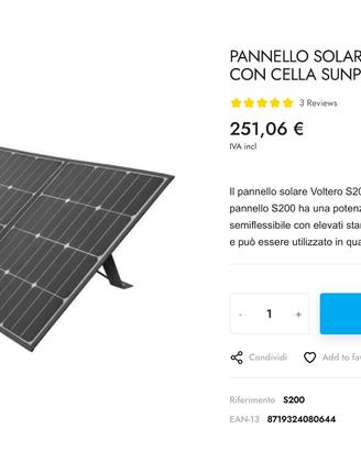 pannello solare all power 200w nuovo