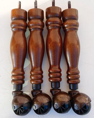 4 gambe antiche con ruote legno massello mobili
