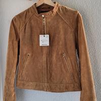 Giubbotto donna in vera pelle scamosciata