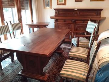 SOGGIORNO FINE 800 TAVOLO E SEDIE ORIGINALE