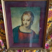 stampa italiana Madonna in legno dorato ar