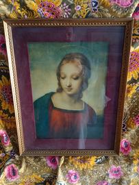 stampa italiana Madonna in legno dorato ar