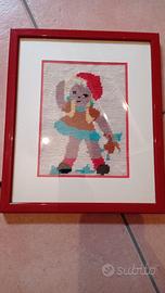 Lotto quadri bambini vintage punto e croce