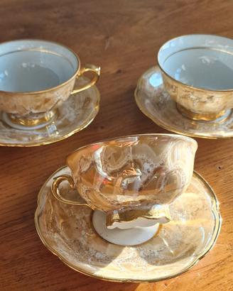 Tazze dorate in porcellana BAVARIA oggetto vintage