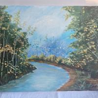 Dipinto su tela Parco del Ticino 1990