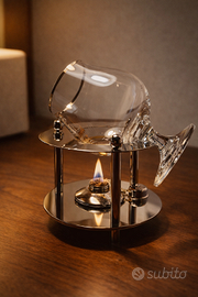 Scaldabrandy vintage argentato – mobile bar / arre