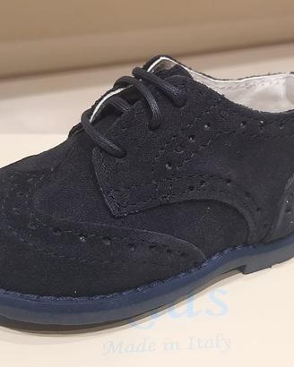 Scarpe bimbo camoscio blu n. 19 lacci
