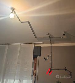 lampadario home made fatto in casa con tubi 