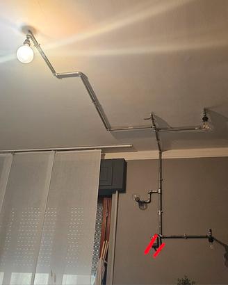 lampadario home made fatto in casa con tubi 