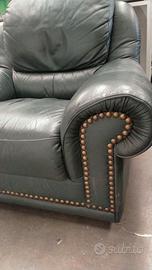 POLTRONA CUBANA IN PELLE VERDE