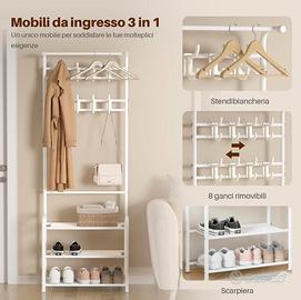 Appendiabiti e scarpiera tutto in uno
