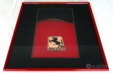 Quadro Foto Stemma Ferrari Cavallino Vintage