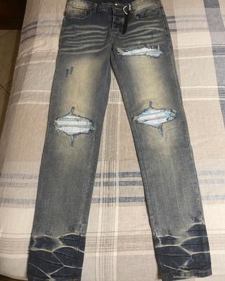Jeans Amiri Blu Strappati Nuovi con Cartellino - S