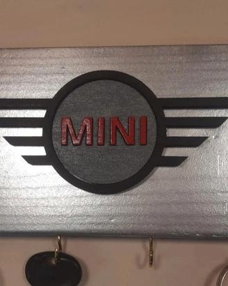 Portachiavi da parete Mini Cooper in legno