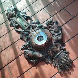 Barometro e termometro francese in legno '900