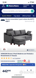 DIVANO CON CHAISE LONGUE