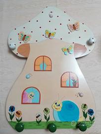 Appendiabiti bambini fungo in legno