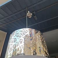 lampadario a 3 luci in acciaio