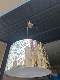 lampadario a 3 luci in acciaio