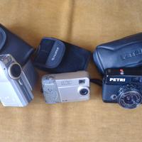 Lotto 3 FOTOCAMERE Fuji M1X MV-1 PETRI EF35