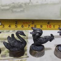 Cigno papera gallo gallina in miniatura in peltro