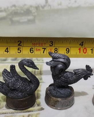Cigno papera gallo gallina in miniatura in peltro
