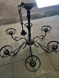 Lampadario anni 60 con appliques