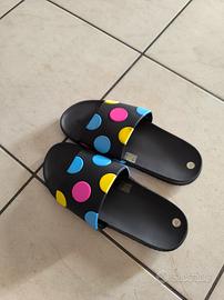 Ciabatte gomma nere - multicolor - n.40 da donna