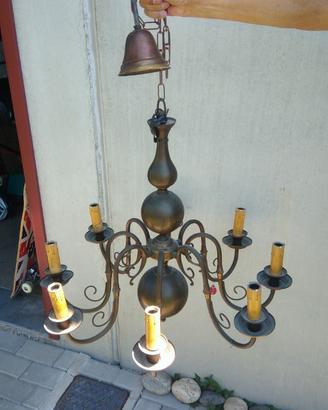 Lampadario ottone 8 luci
