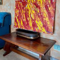 Tela rosso gialla dipinta a mano