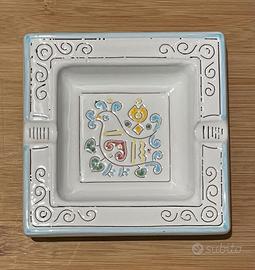 Posacenere in ceramica sarda smaltata Loddo 14x14