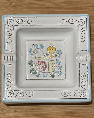 Posacenere in ceramica sarda smaltata Loddo 14x14