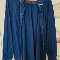 Camicia NaraCamicie Uomo - Blu Texture + Rosso