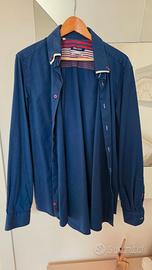 Camicia NaraCamicie Uomo - Blu Texture + Rosso