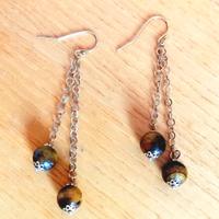 Orecchini Argento 925 dorato e  Occhio di Tigre