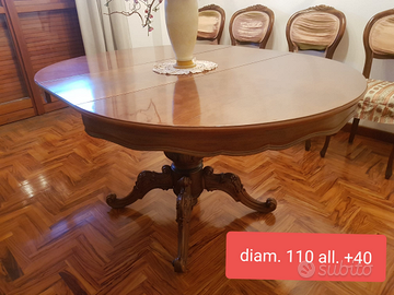 Tavolo rotondo allungabile con 4 sedie