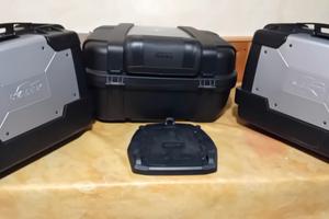 tris valige/bauletti e borsa serbatoio 