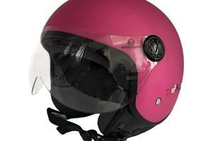 CASCO DIEFFE DEMIJET FUCSIA OPACO CON VISIERA