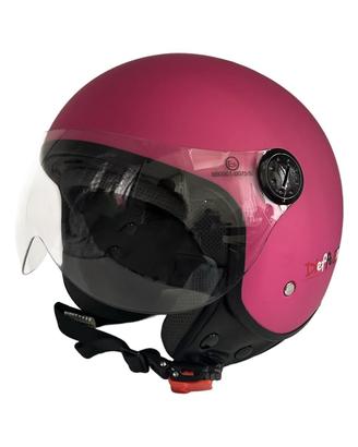 CASCO DIEFFE DEMIJET FUCSIA OPACO CON VISIERA