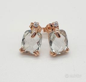 COD.848.25 ORECCHINI ORO ROSE' 18K 750 TOPAZIO