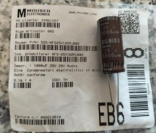 Elna Silmic II 1000uF/25V Condensatore