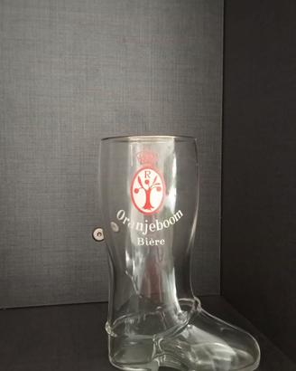 Bicchiere Birra Oranjeboom a stivale anni '60